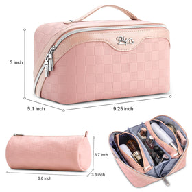 BOYATU Travel Makeup Bag Organizer with detachable pouches on display
