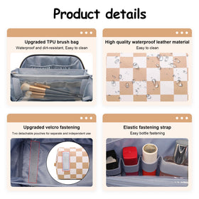 BOYATU Travel Makeup Bag Set arranged with cosmetics