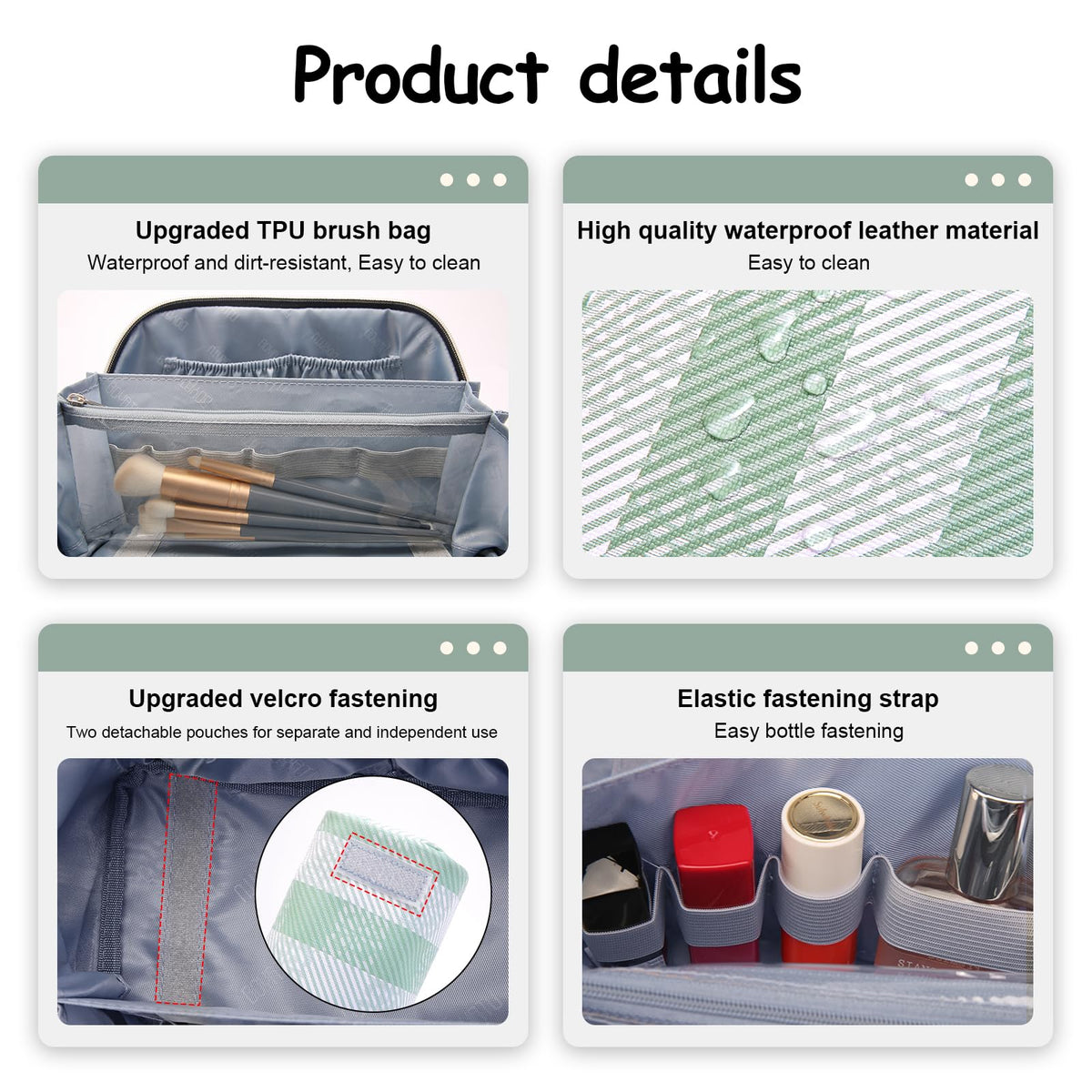 BOYATU Travel Makeup Bag set boxed with greeting card