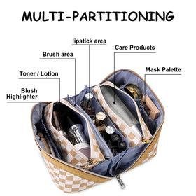 BOYATU Travel Makeup Bag Set displayed on a vanity