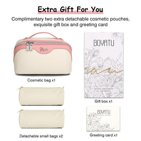 BOYATU travel makeup bag set displayed outdoors