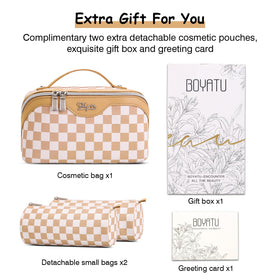 BOYATU Travel Makeup Bag Set in a travel suitcase