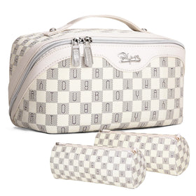 BOYATU Travel Makeup Bag Set in white, front view