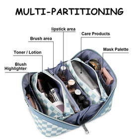 BOYATU travel makeup bag set laid out with toiletries