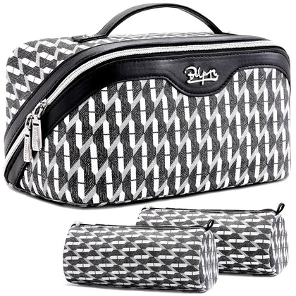 BOYATU Travel Makeup Bag Set of 3 in black, front view