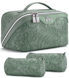 BOYATU Travel Makeup Bag Set of 3 in floral design