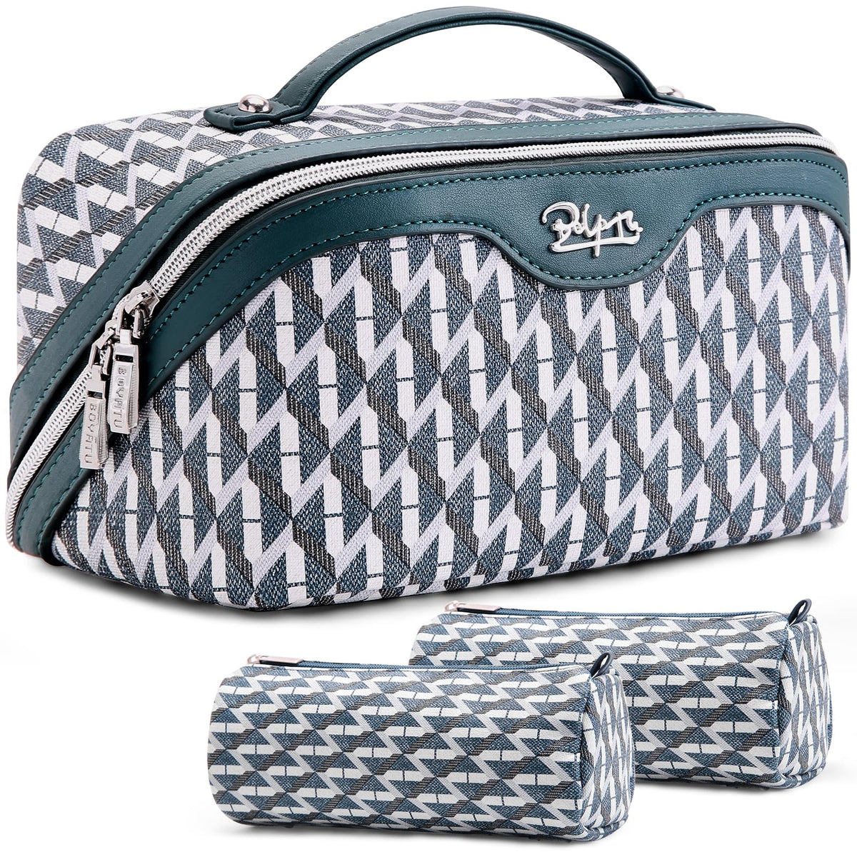 BOYATU Travel Makeup Bag Set of 3 in royal blue