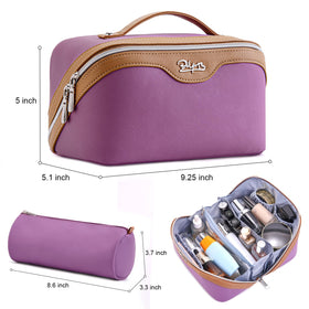 BOYATU Travel Makeup Bag set on a travel suitcase