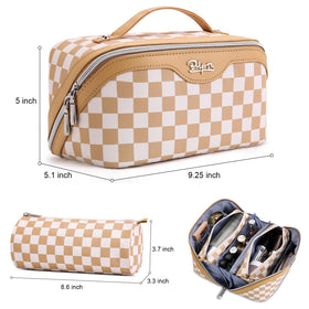 BOYATU Travel Makeup Bag Set with handle for easy carrying