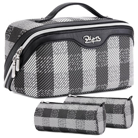 BOYATU Travel Makeup Bag Set with three pouches in black