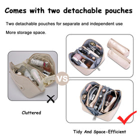 BOYATU Travel Makeup Bag showing detachable storage bags