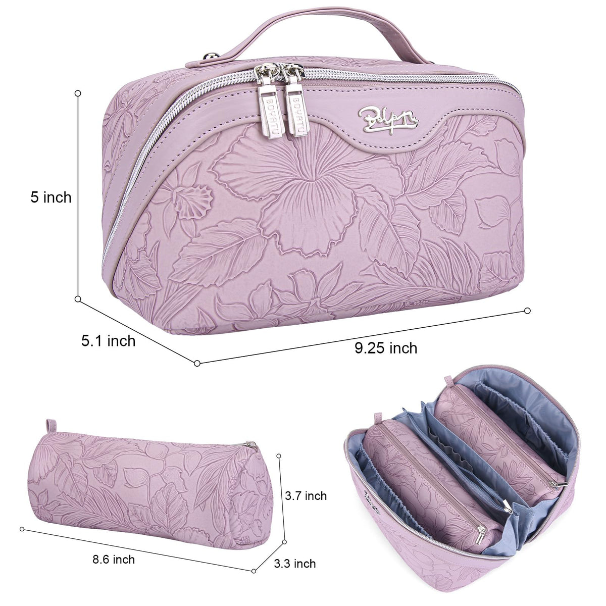 BOYATU Travel Makeup Bag showing waterproof feature
