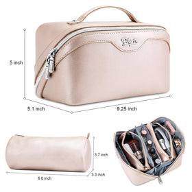 BOYATU Travel Makeup Bag side view showcasing zipper closure