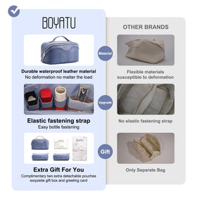 BOYATU Travel Makeup Bag with cosmetics inside