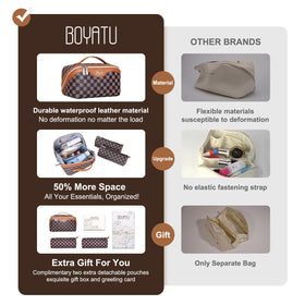 BOYATU Travel Makeup Bag with detachable storage bags