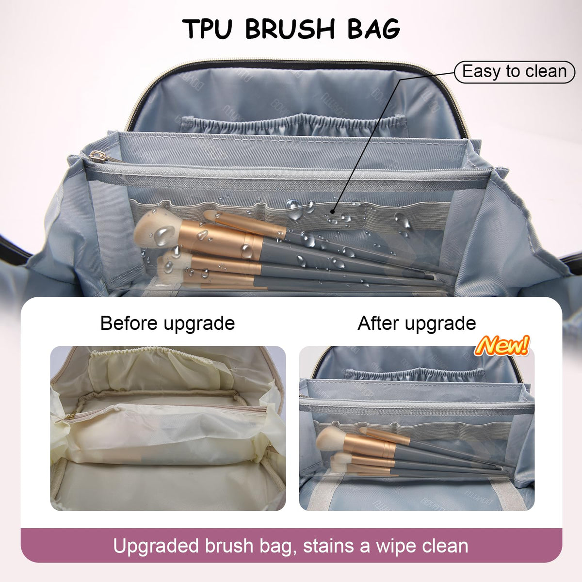 BOYATU Travel Makeup Bag with handle for easy carrying