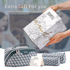 BOYATU Travel Makeup Bag with handle for easy carrying