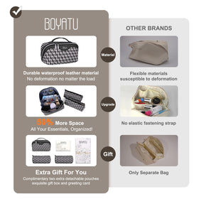 BOYATU Travel Makeup Bag with handle, side view