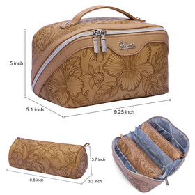 BOYATU Travel Makeup Bag with skincare products