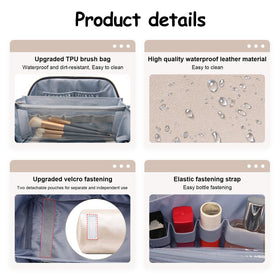 BOYATU Travel Makeup Bag with skincare products inside