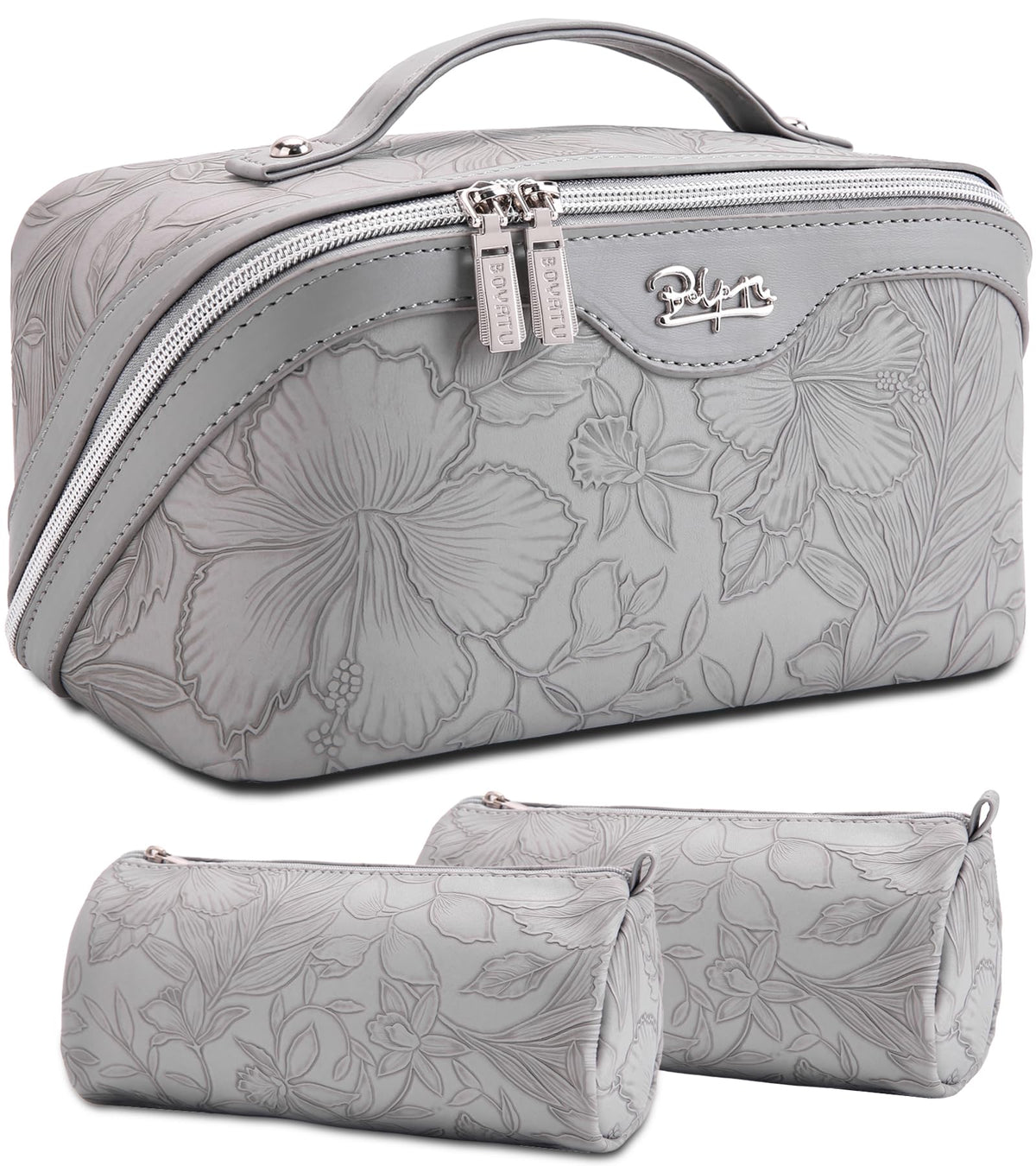BOYATU Travel Makeup Bags 3-Piece Set in floral design