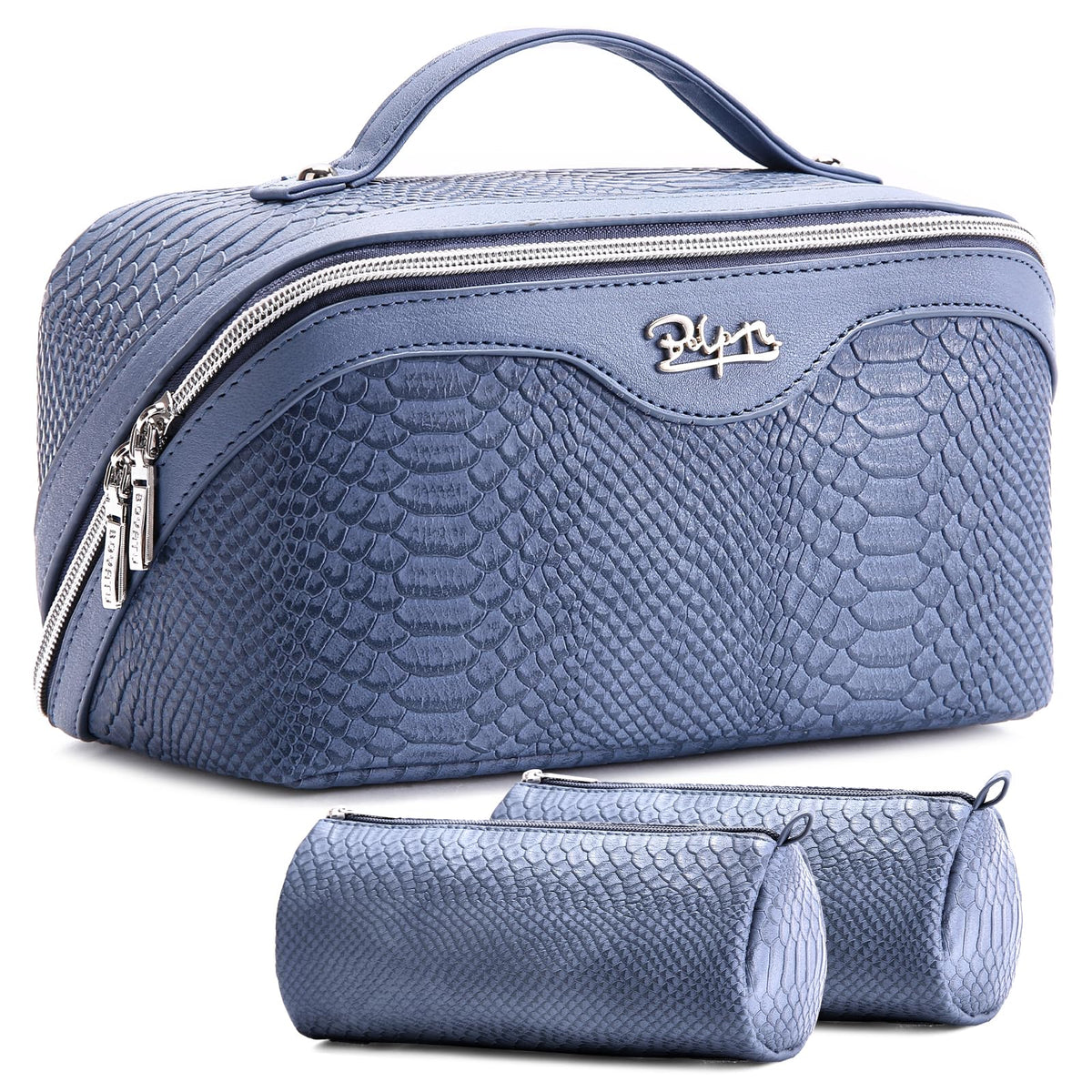 BOYATU Travel Makeup Bags Set - 3 Pcs in blue