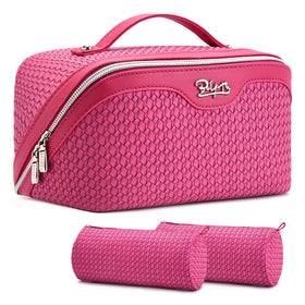 BOYATU Travel Makeup Bags Set front view in plum colour