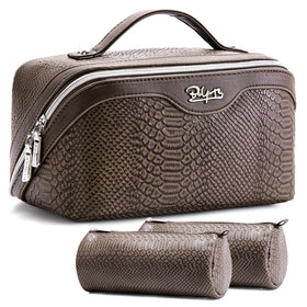 BOYATU Travel Makeup Bags Set in coffee colour, front view