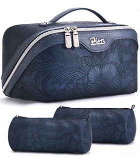 BOYATU Travel Makeup Bags Set of 3 in floral design front view