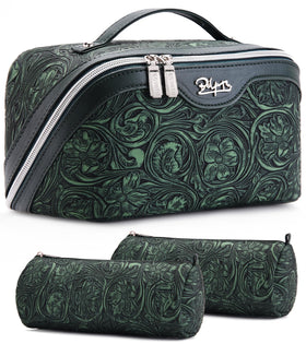 BOYATU Travel Makeup Bags Set three pieces in floral design