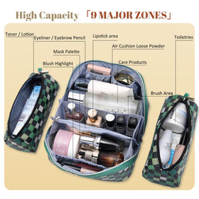 BOYATU Waterproof Vegan Leather Makeup Bag Set, side view