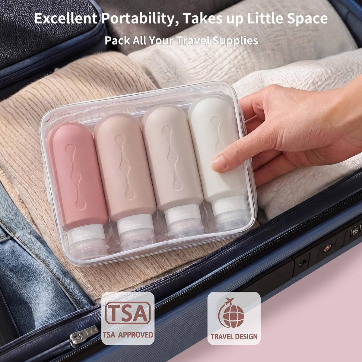 BPA free silicone material of Gemice travel bottles