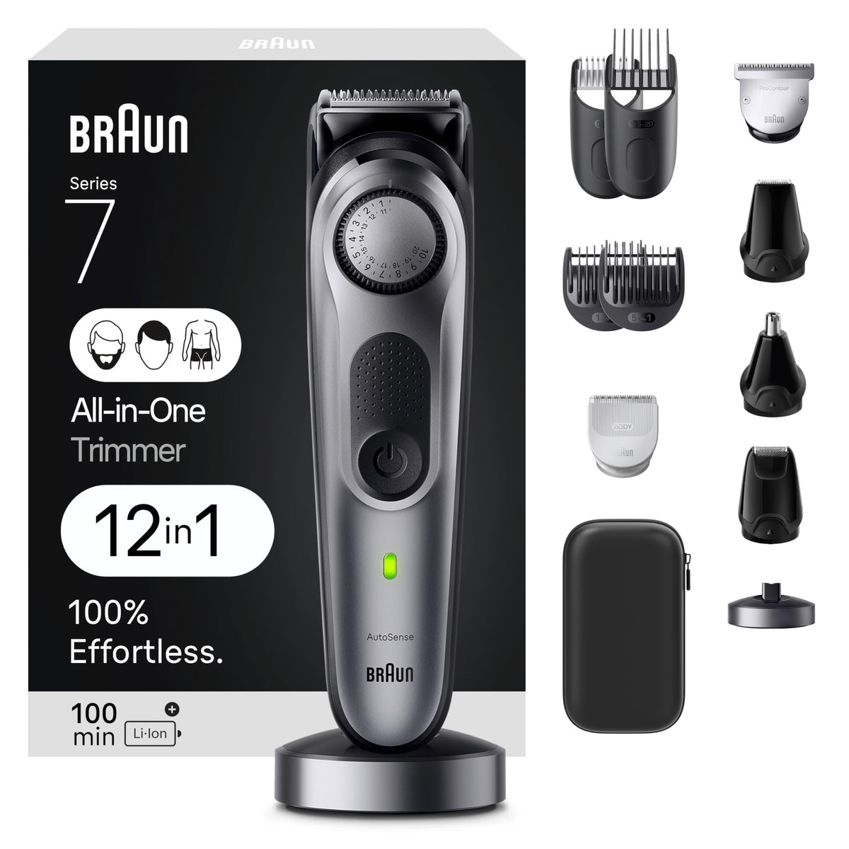 Braun All-in-One Men's Shaving Kit with travel case and various attachments