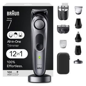Braun All-in-One Men's Shaving Kit with travel case and various attachments