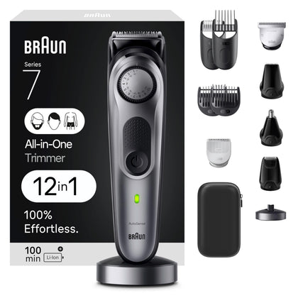 Braun All-in-One Men's Shaving Kit with travel case and various attachments