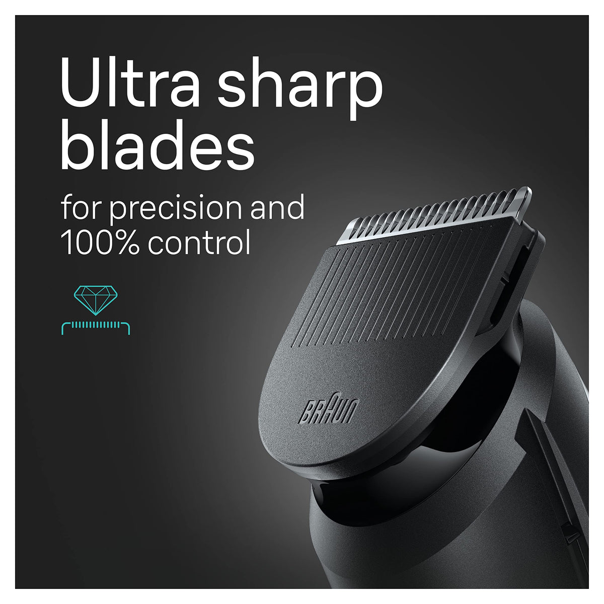 Braun All-in-One Style Kit displayed with beard trimming comb
