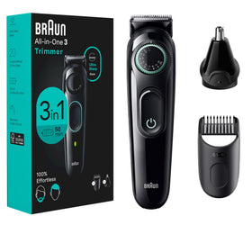Braun All-in-One Style Kit front view with trimmer head