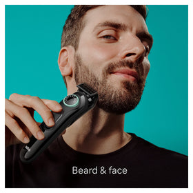 Braun All-in-One Style Kit side view with ear and nose trimmer head