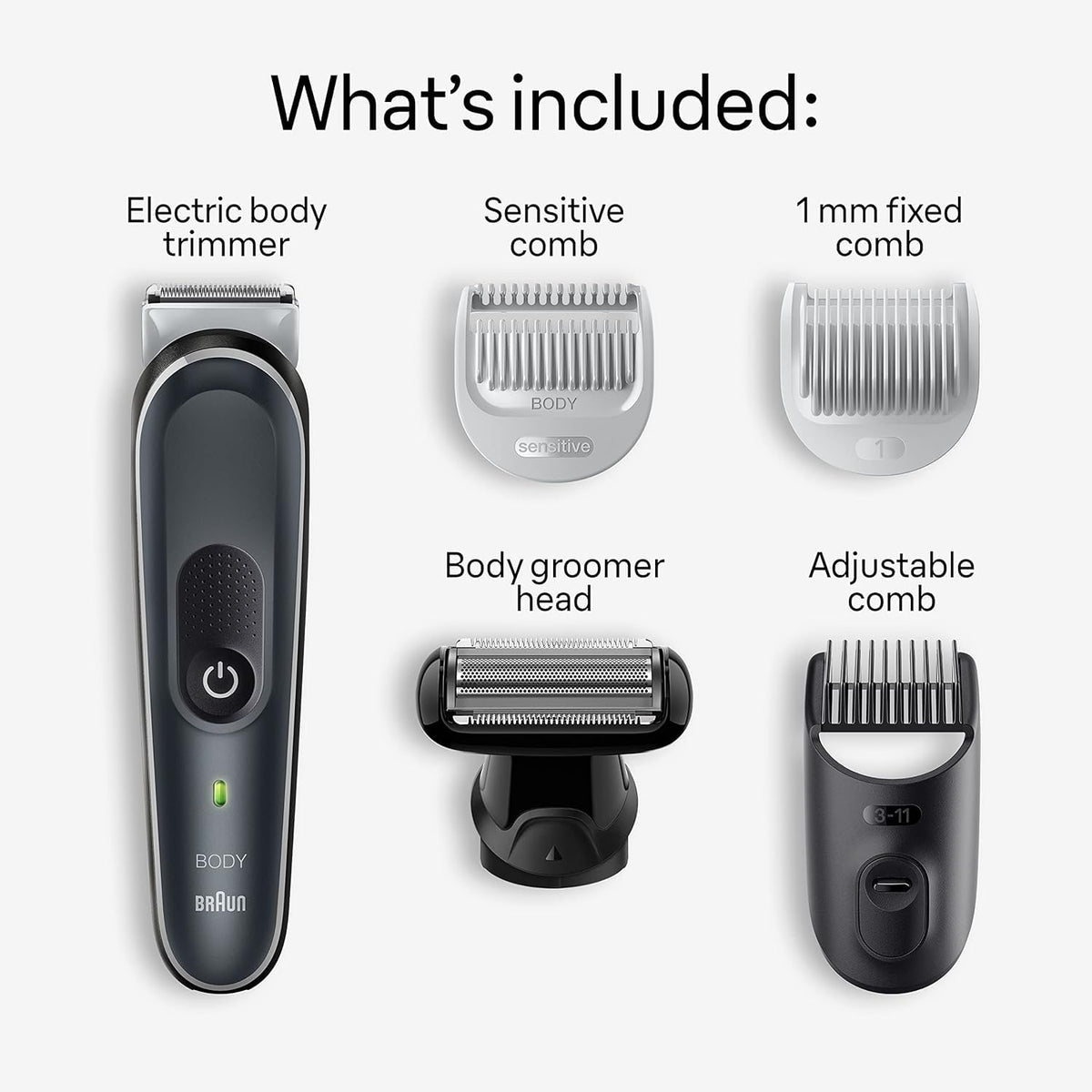Braun Body Groomer Series 5 5360 with sensitive comb attached