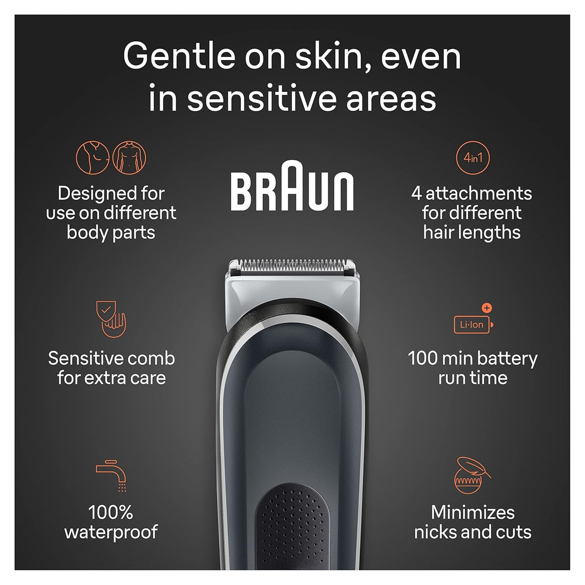 Braun Body Groomer Series 5 5360 with sliding beard comb