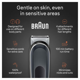 Braun Body Groomer Series 5 5360 with sliding beard comb