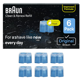 Braun Clean & Renew Refill Cartridges CCR pack of 6 front view