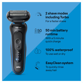 Braun Series 5 5150cs electric shaver side view showing flexible blades