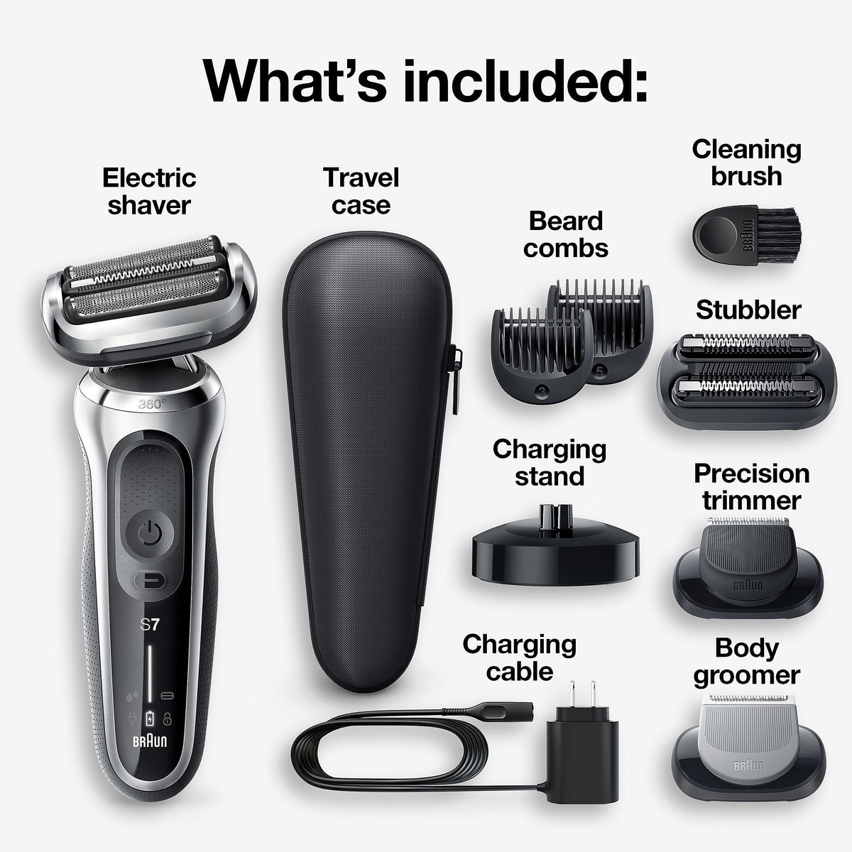 Braun Series 7 electric razor showing SensoFoil blades