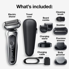 Braun Series 7 electric razor showing SensoFoil blades