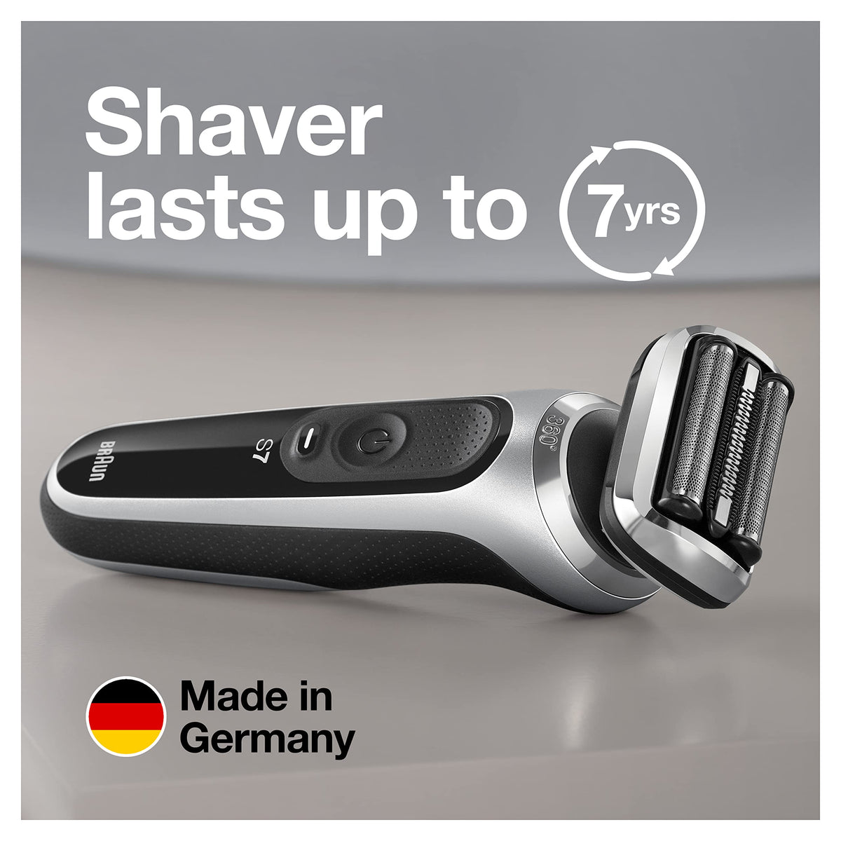 Braun Series 7 electric razor showing waterproof feature