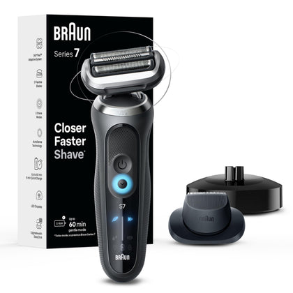 Braun Series 7 Electric Shaver front view in Space Grey