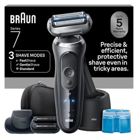 Braun Series 7 Electric Shaver front view with grey finish