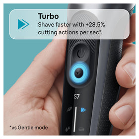 Braun Series 7 Electric Shaver in use with foam