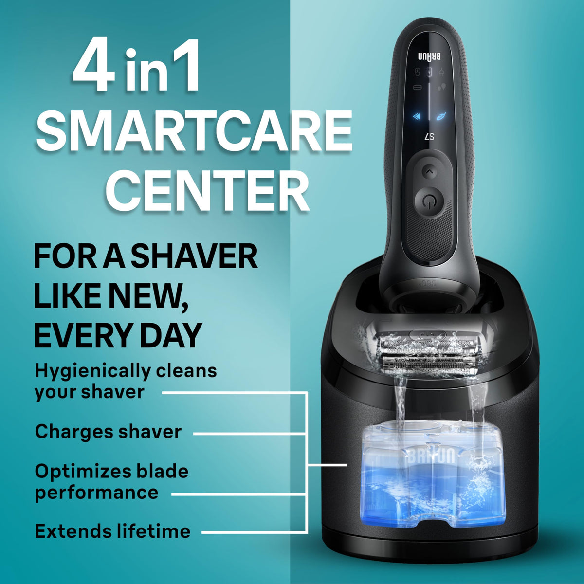 Braun Series 7 Electric Shaver showing waterproof feature